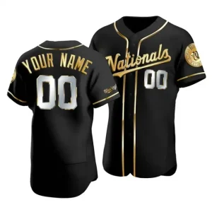 Washington Nationals Custom Golden Brandedition Black Jersey