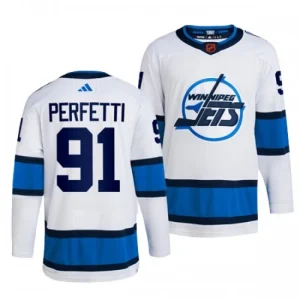 Winnipeg Jets Cole Perfetti 91 2022-23 White Reverse Retro 2.0 Authentic - Men