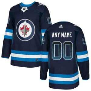 Winnipeg Jets Navy Customized Drift Fashion Adidas Jersey