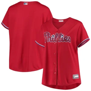 Women s Philadelphia Phillies Red Plus Size Alternate Team Jersey