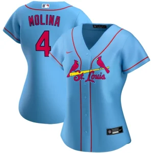 Women s St. Louis Cardinals Yadier Molina Nike Light Blue Alternate Player Jersey