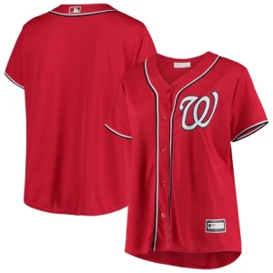 Women s Washington Nationals Red Plus Size Alternate Team Jersey