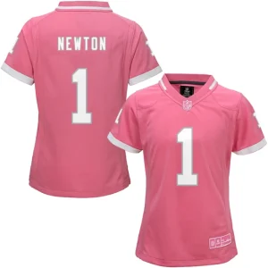 Womens Carolina Panthers Cam Newton Pink Bubble Gum Jersey