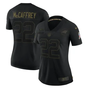 Womens Carolina Panthers Christian McCaffrey Nike Black 2020 Salute To Service Limited Jersey