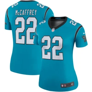 Womens Carolina Panthers Christian McCaffrey Nike Blue Color Rush Legend Player Jersey