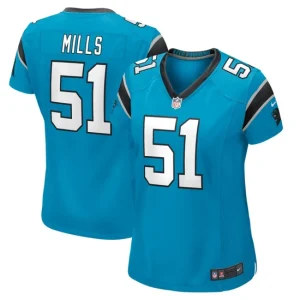 Womens Carolina Panthers Sam Mills Nike Blue Retired Player Jersey