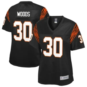 Womens Cincinnati Bengals Ickey Woods NFL Pro Line Black Retired Player Jersey