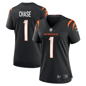 Womens Cincinnati Bengals JaMarr Chase Nike Black Game Jersey