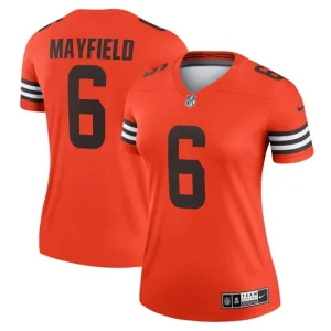 Womens Cleveland Browns Baker Mayfield Nike Orange Inverted Legend Jersey