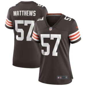 Womens Cleveland Browns Clay Matthews Nike Brown Game Retired Player Jersey