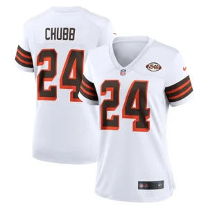 Womens Cleveland Browns Nick Chubb Nike White 1946 Collection Alternate Game Jersey