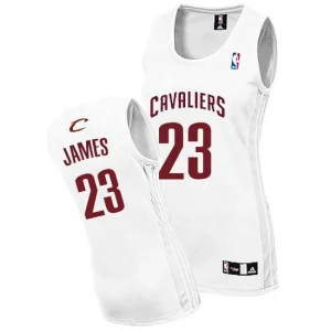 Womens Cleveland Cavaliers 23 Lebron James White New Swingman Fashion Jersey