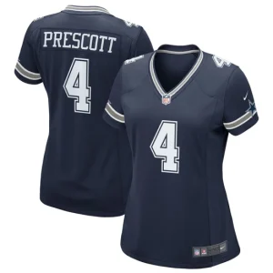 Womens Dallas Cowboys Dak Prescott Nike Navy Game Team Jersey