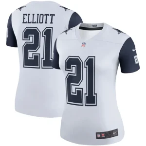 Womens Dallas Cowboys Ezekiel Elliott Nike White Color Rush Legend Player Jersey