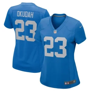 Womens Detroit Lions Jeff Okudah Nike Blue Game Player Jersey