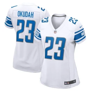 Womens Detroit Lions Jeff Okudah Nike White Game Jersey