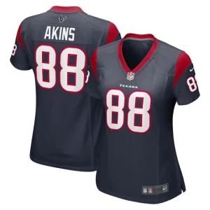 Womens Houston Texans Jordan Akins Nike Navy Game Jersey