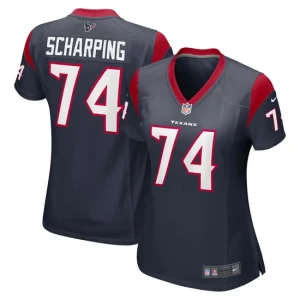 Womens Houston Texans Max Scharping Nike Navy Game Jersey