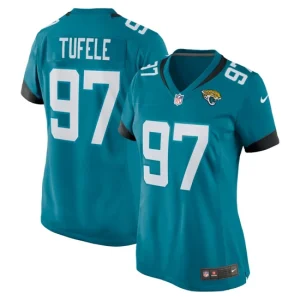 Womens Jacksonville Jaguars Jay Tufele Nike Teal Nike Game Jersey