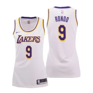 Womens Los Angeles Lakers 9 Rajon Rondo Association White Swingman Jersey