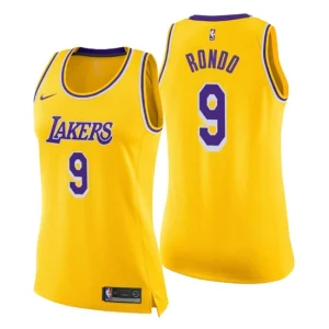 Womens Los Angeles Lakers 9 Rajon Rondo Icon Gold Swingman Jersey