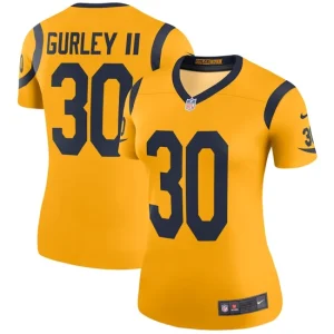 Womens Los Angeles Rams Todd Gurley II Nike Gold Color Rush Legend Jersey