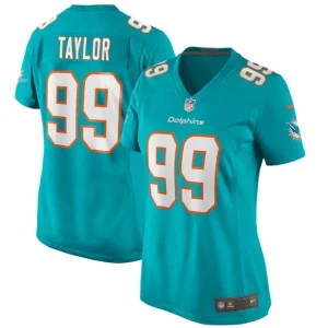 Womens Miami Dolphins Jason Taylor Nike Aqua Game Retired Player Jersey