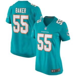 Womens Miami Dolphins Jerome Baker Nike Aqua Game Jersey