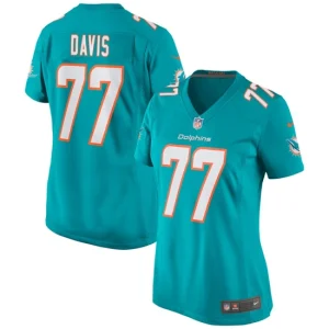 Womens Miami Dolphins Jesse Davis Nike Aqua Game Jersey