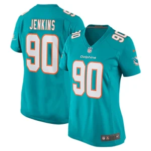 Womens Miami Dolphins John Jenkins Nike Aqua Game Jersey