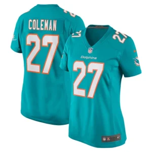 Womens Miami Dolphins Justin Coleman Nike Aqua Game Jersey