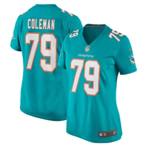 Womens Miami Dolphins Larnel Coleman Nike Aqua Game Jersey