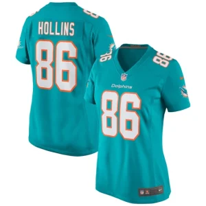 Womens Miami Dolphins Mack Hollins Nike Aqua Game Jersey