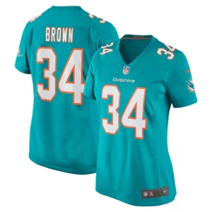 Womens Miami Dolphins Malcolm Brown Nike Aqua Game Jersey