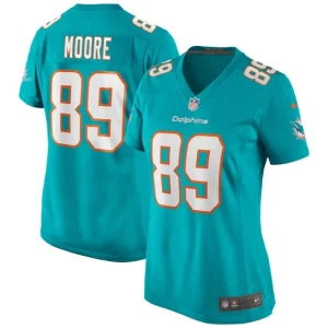 Womens Miami Dolphins Nat Moore Nike Aqua Game Retired Player Jersey