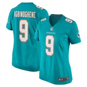 Womens Miami Dolphins Noah Igbinoghene Nike Aqua Game Player Jersey