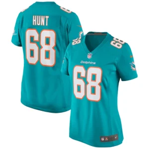 Womens Miami Dolphins Robert Hunt Nike Aqua Game Jersey