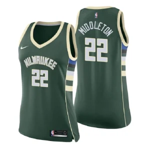 Womens Milwaukee Bucks 23 Sterling Brown Icon Edition Green Swingman Jersey