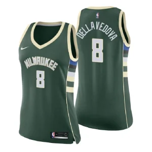 Womens Milwaukee Bucks 8 Matthew Dellavedova Icon Edition Green Swingman Jersey