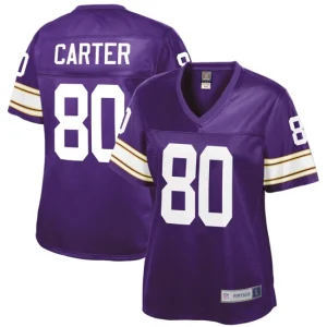 Womens Minnesota Vikings Cris Carter NFL Pro Line Purple Retired Player Jersey