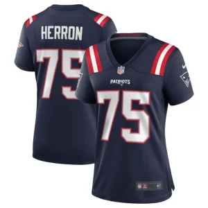 Womens New England Patriots Justin Herron Nike Navy Team Game Jersey