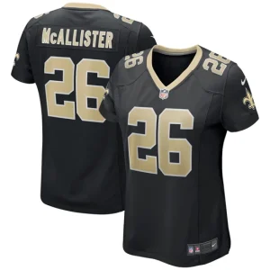 Womens New Orleans Saints Deuce McAllister Nike Black Game Retired Player Jersey