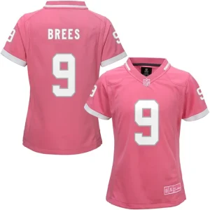 Womens New Orleans Saints Drew Brees Pink Bubble Gum Jersey