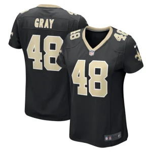 Womens New Orleans Saints J.T. Gray Nike Black Game Jersey