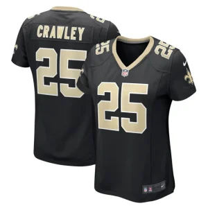 Womens New Orleans Saints Ken Crawley Nike Black Game Jersey