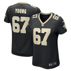 Womens New Orleans Saints Landon Young Nike Black Game Jersey