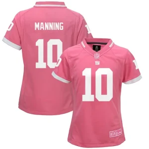 Womens New York Giants Eli Manning Pink Fashion Bubble Gum Jersey