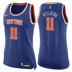 Womens New York Knicks 11 Frank Ntilikina Icon Blue Swingman Jersey