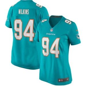 Womens Nike Christian Wilkins Aqua Miami Dolphins Game Jersey