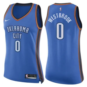 Womens Oklahoma City Thunder 0 Russell Westbrook Icon Blue Swingman Jersey